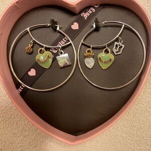 Juicy Couture large hoop earrings with charms